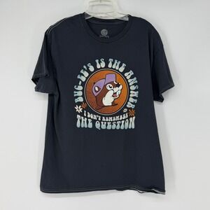 Buc-ee's Graphic T Shirt Buc-ee Is the Answer Black Tee Size L